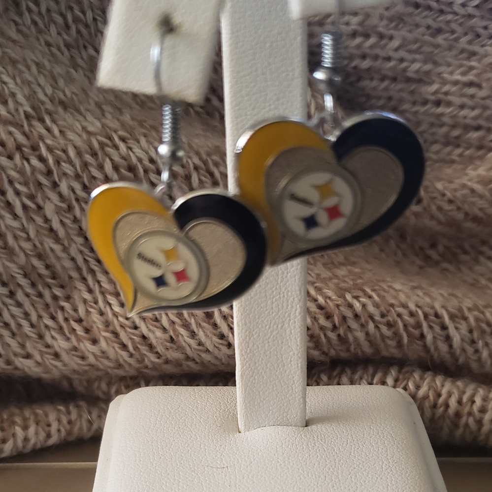 Pittsburgh Steelers Heart Earrings